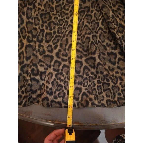 Michael Kors Leopard Button-down Collared dress green medium business Classic - Picture 7 of 11